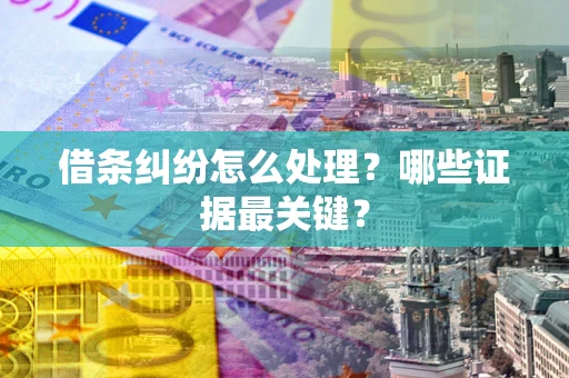 济南借条纠纷怎么处理？哪些证据最关键？