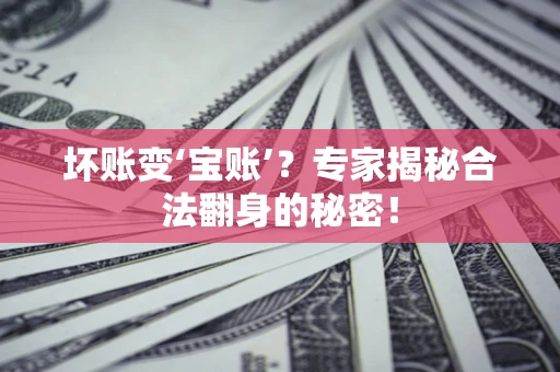 济南坏账变‘宝账’？专家揭秘合法翻身的秘密！